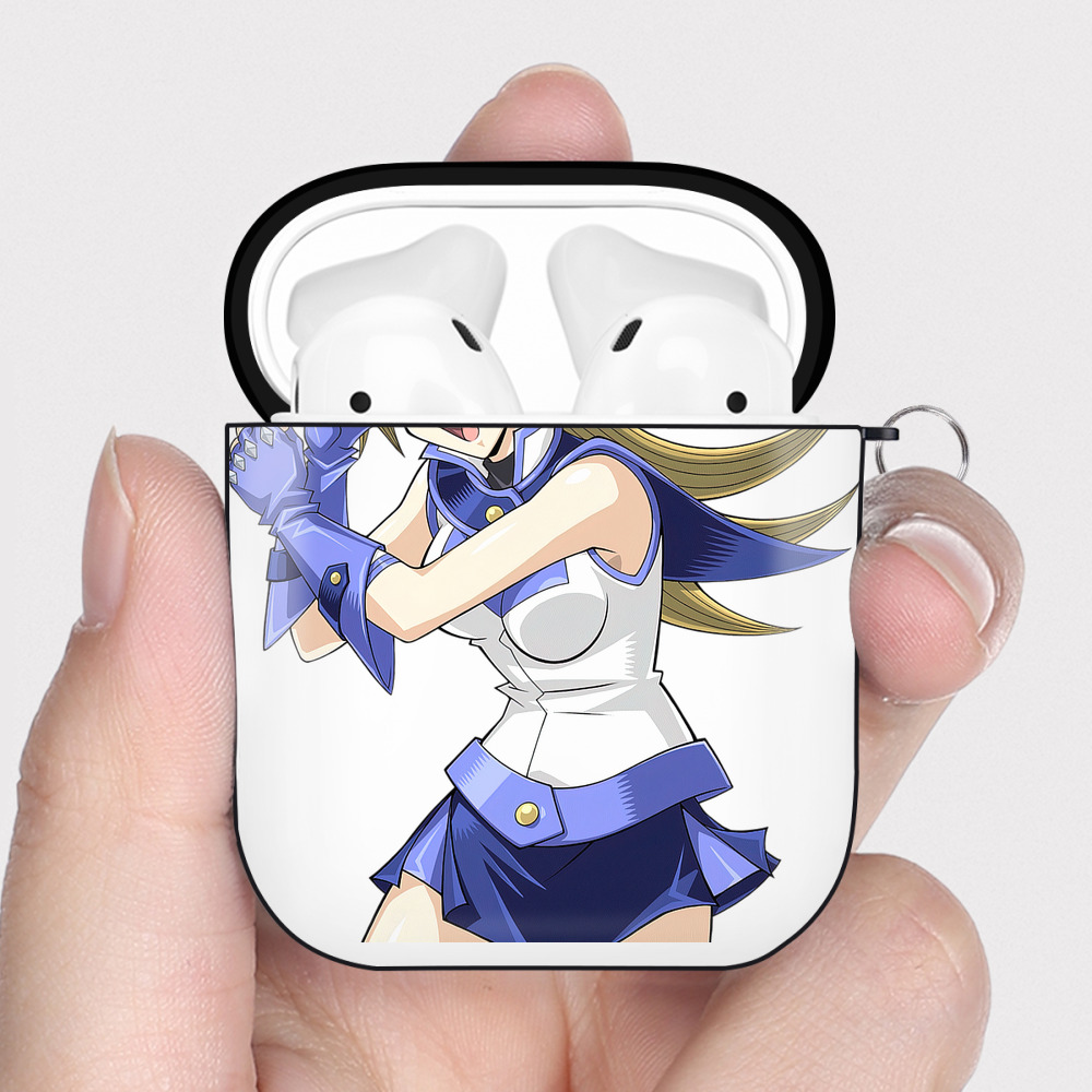 （画像用） 遊☆戯☆王 Yu-Gi-Oh! AirPods 第2世代保護ケース ハードシェル ブラック 耐衝撃・防指紋・カラビナ付き