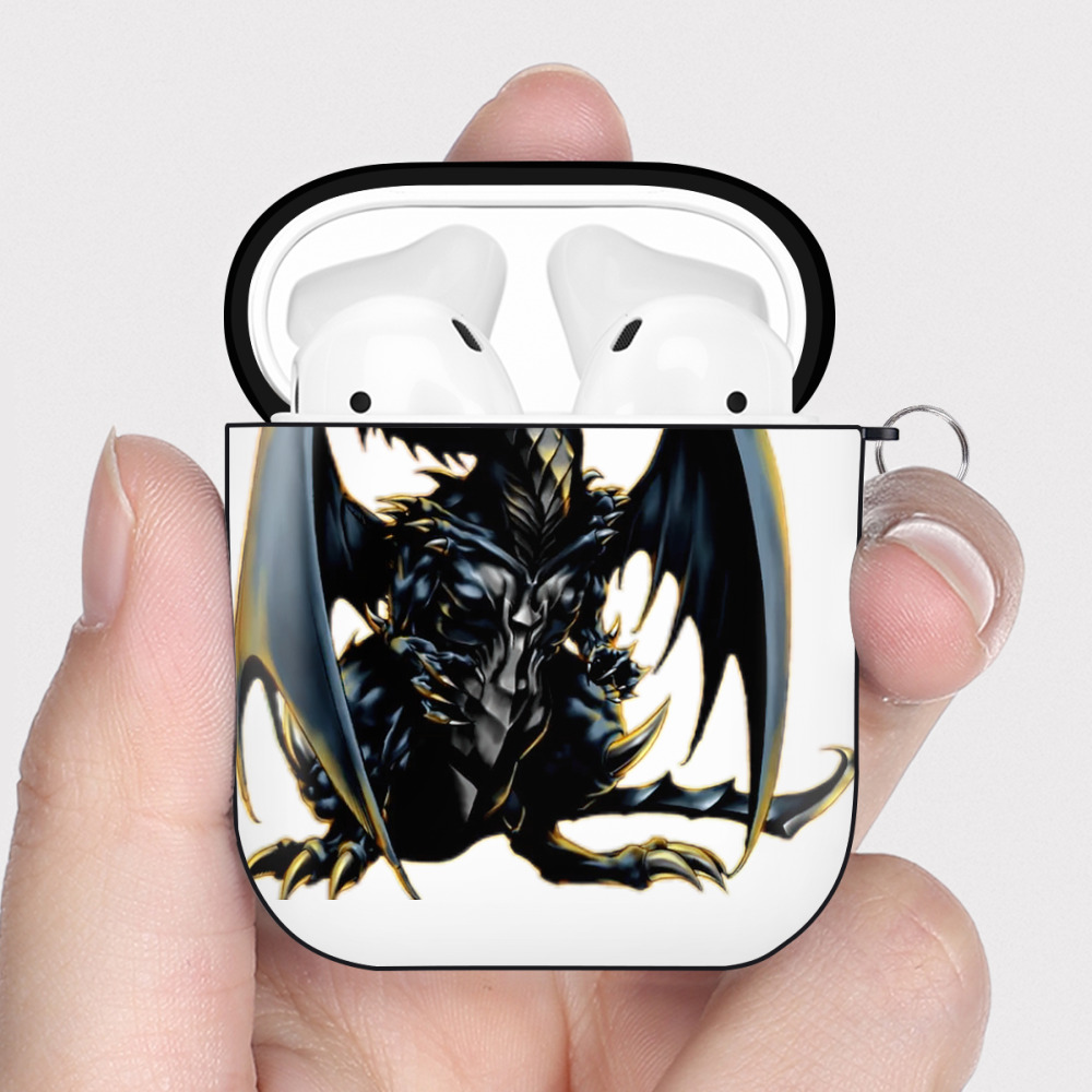 （画像用） 遊☆戯☆王 Yu-Gi-Oh! AirPods 第2世代保護ケース ハードシェル ブラック 耐衝撃・防指紋・カラビナ付き