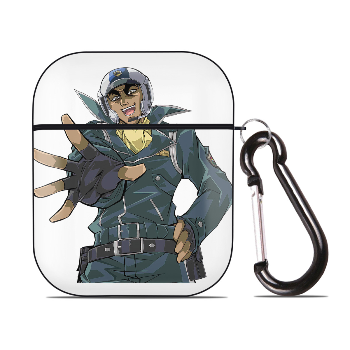（画像用） 遊☆戯☆王 Yu-Gi-Oh! AirPods 第2世代保護ケース ハードシェル ブラック 耐衝撃・防指紋・カラビナ付き