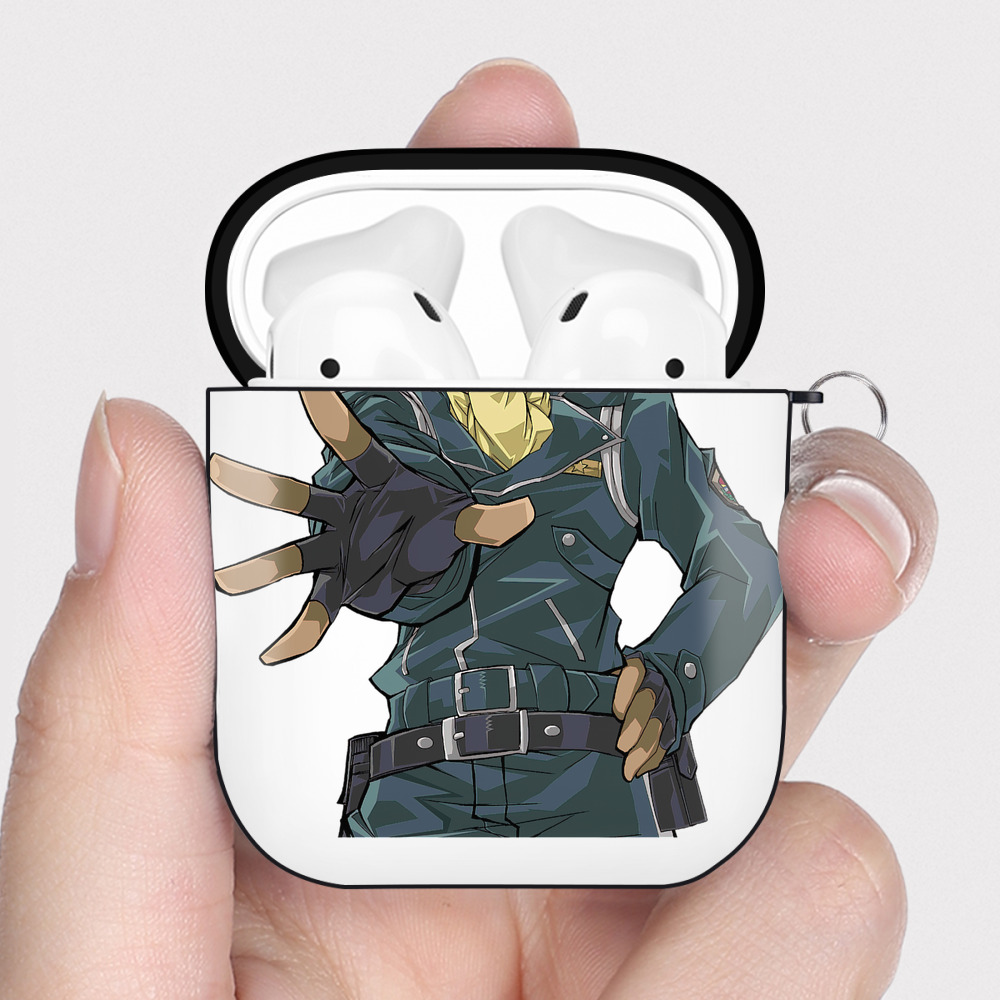 （画像用） 遊☆戯☆王 Yu-Gi-Oh! AirPods 第2世代保護ケース ハードシェル ブラック 耐衝撃・防指紋・カラビナ付き