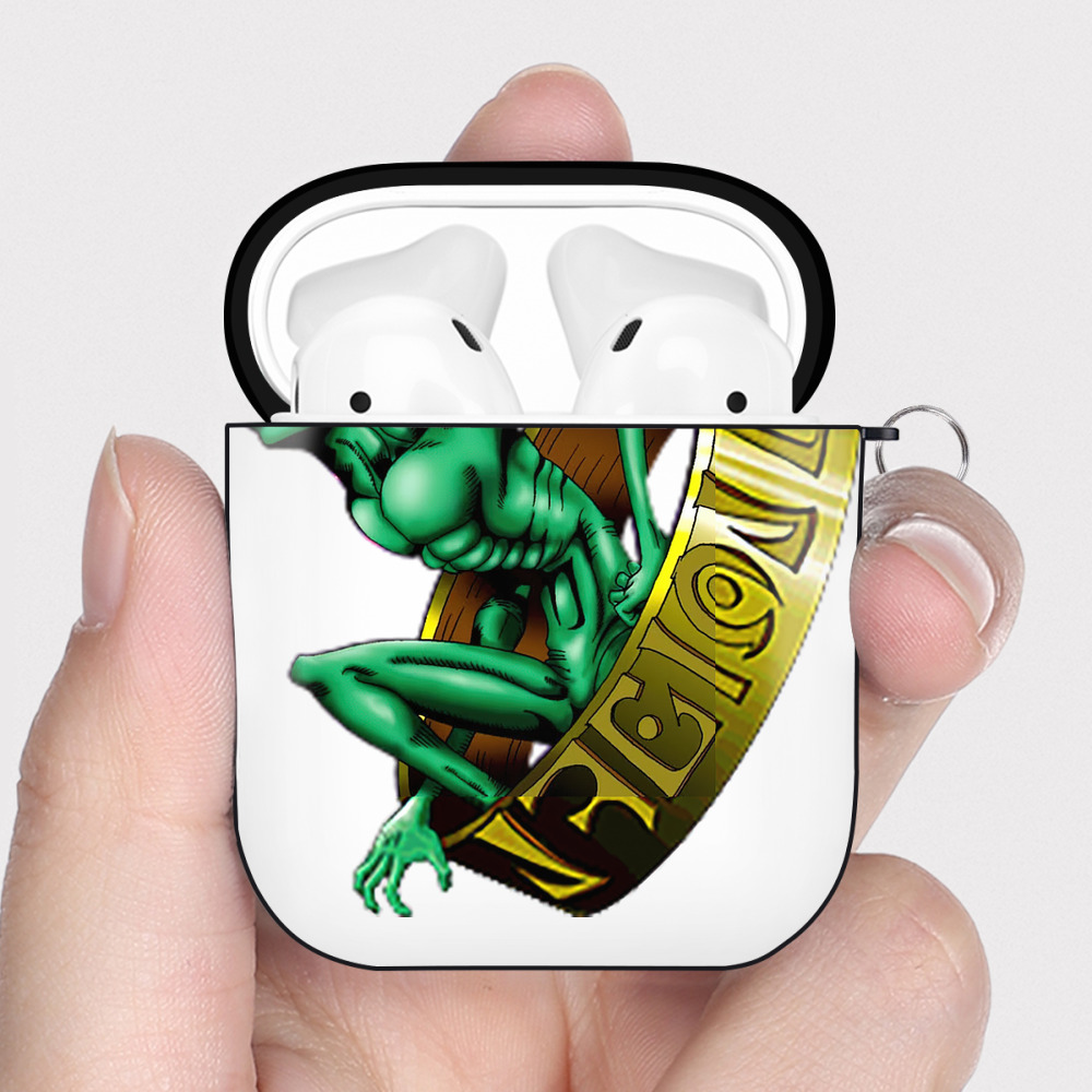 （画像用） 遊☆戯☆王 Yu-Gi-Oh! AirPods 第2世代保護ケース ハードシェル ブラック 耐衝撃・防指紋・カラビナ付き