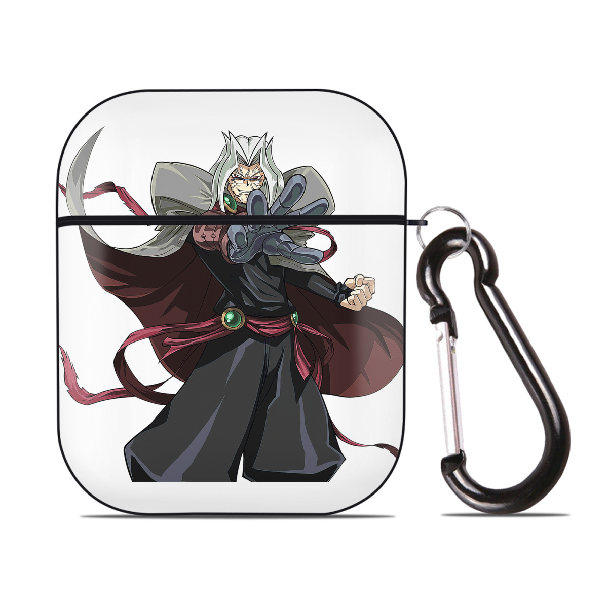 （画像用） 遊☆戯☆王 Yu-Gi-Oh! AirPods 第2世代保護ケース ハードシェル ブラック 耐衝撃・防指紋・カラビナ付き