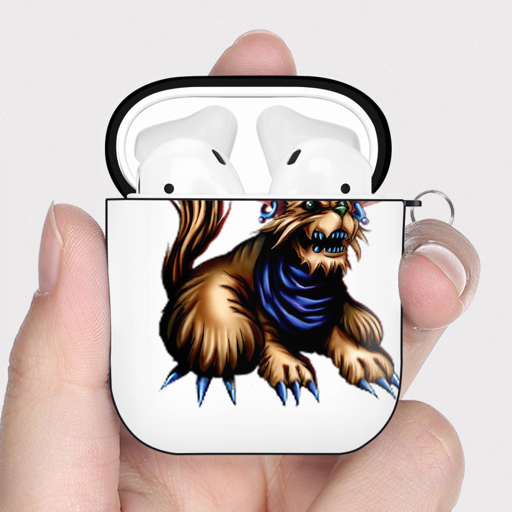 （画像用） 遊☆戯☆王 Yu-Gi-Oh! AirPods 第2世代保護ケース ハードシェル ブラック 耐衝撃・防指紋・カラビナ付き