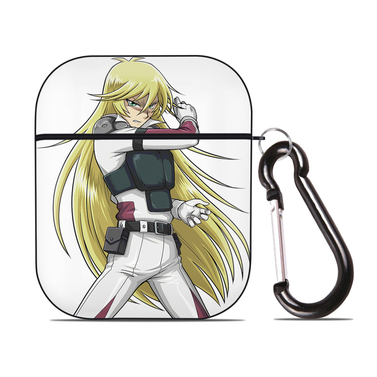（画像用） 遊☆戯☆王 Yu-Gi-Oh! AirPods 第2世代保護ケース ハードシェル ブラック 耐衝撃・防指紋・カラビナ付き
