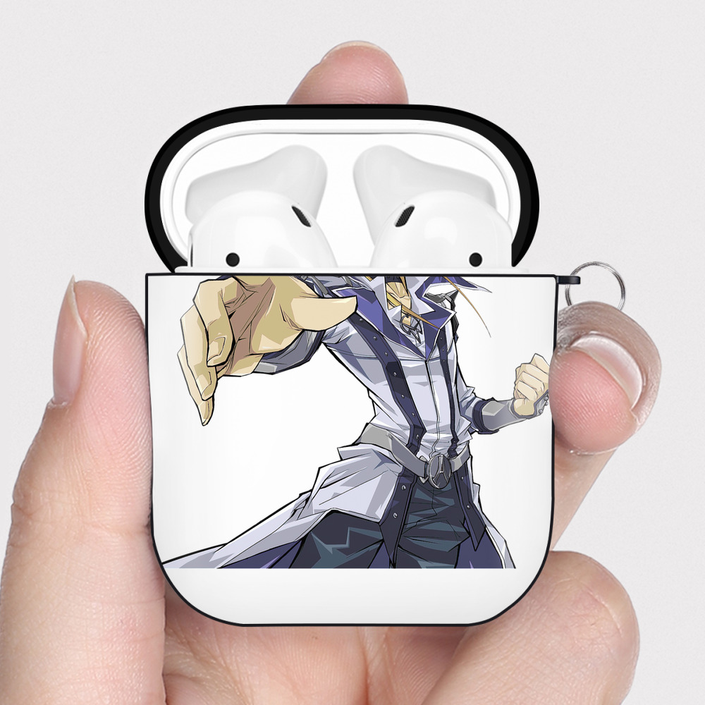 （画像用） 遊☆戯☆王 Yu-Gi-Oh! AirPods 第2世代保護ケース ハードシェル ブラック 耐衝撃・防指紋・カラビナ付き