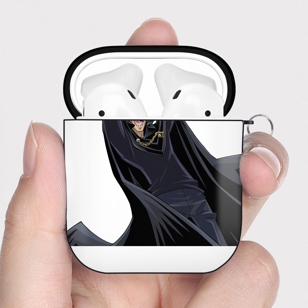 （画像用） 遊☆戯☆王 Yu-Gi-Oh! AirPods 第2世代保護ケース ハードシェル ブラック 耐衝撃・防指紋・カラビナ付き
