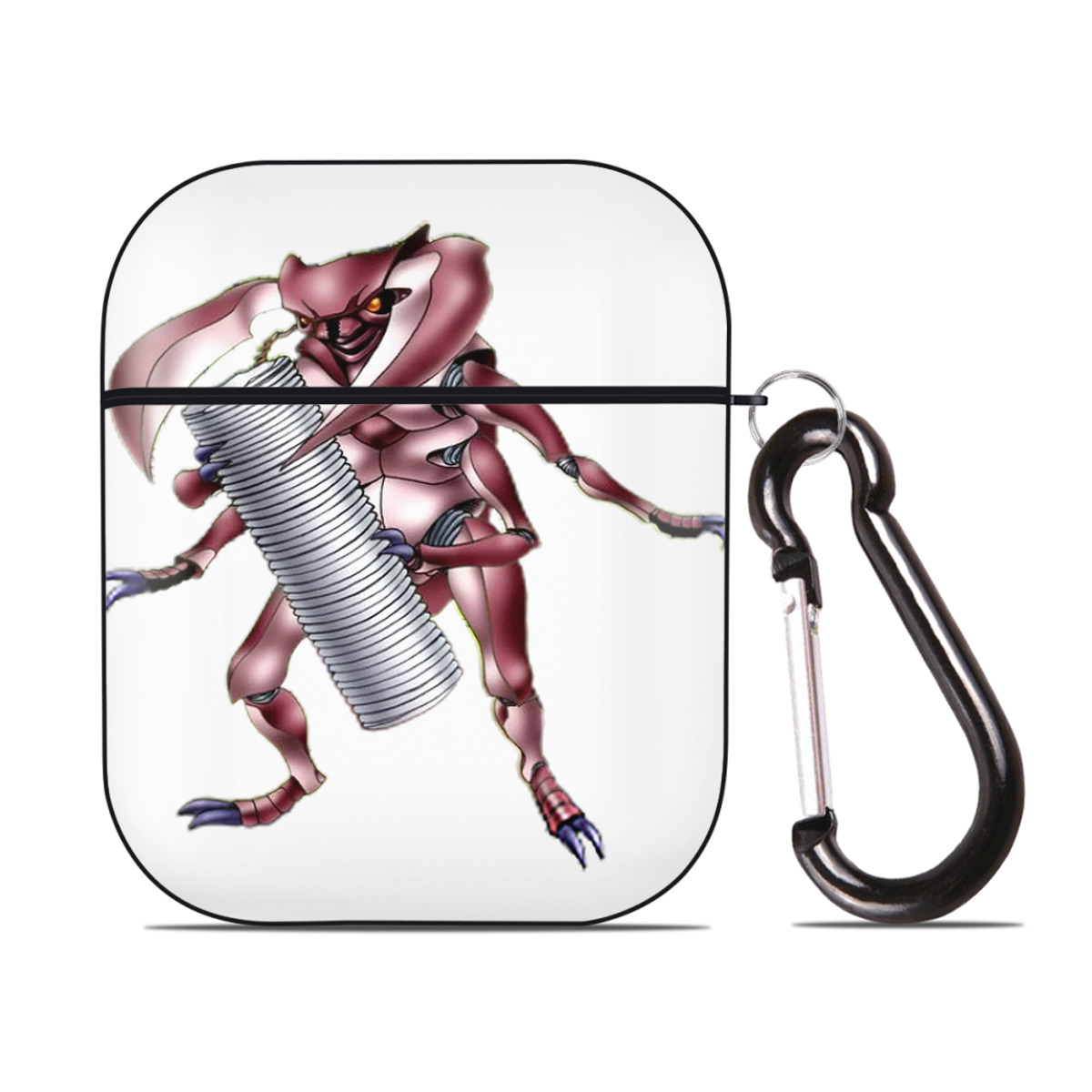 （画像用） 遊☆戯☆王 Yu-Gi-Oh! AirPods 第2世代保護ケース ハードシェル ブラック 耐衝撃・防指紋・カラビナ付き