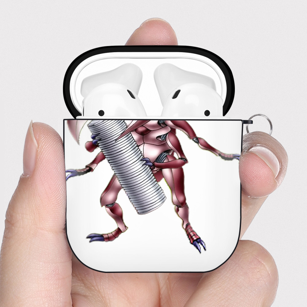 （画像用） 遊☆戯☆王 Yu-Gi-Oh! AirPods 第2世代保護ケース ハードシェル ブラック 耐衝撃・防指紋・カラビナ付き