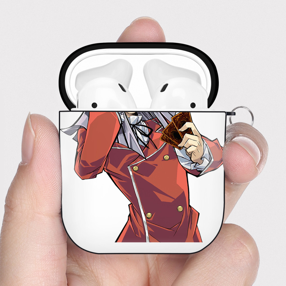（画像用） 遊☆戯☆王 Yu-Gi-Oh! AirPods 第2世代保護ケース ハードシェル ブラック 耐衝撃・防指紋・カラビナ付き