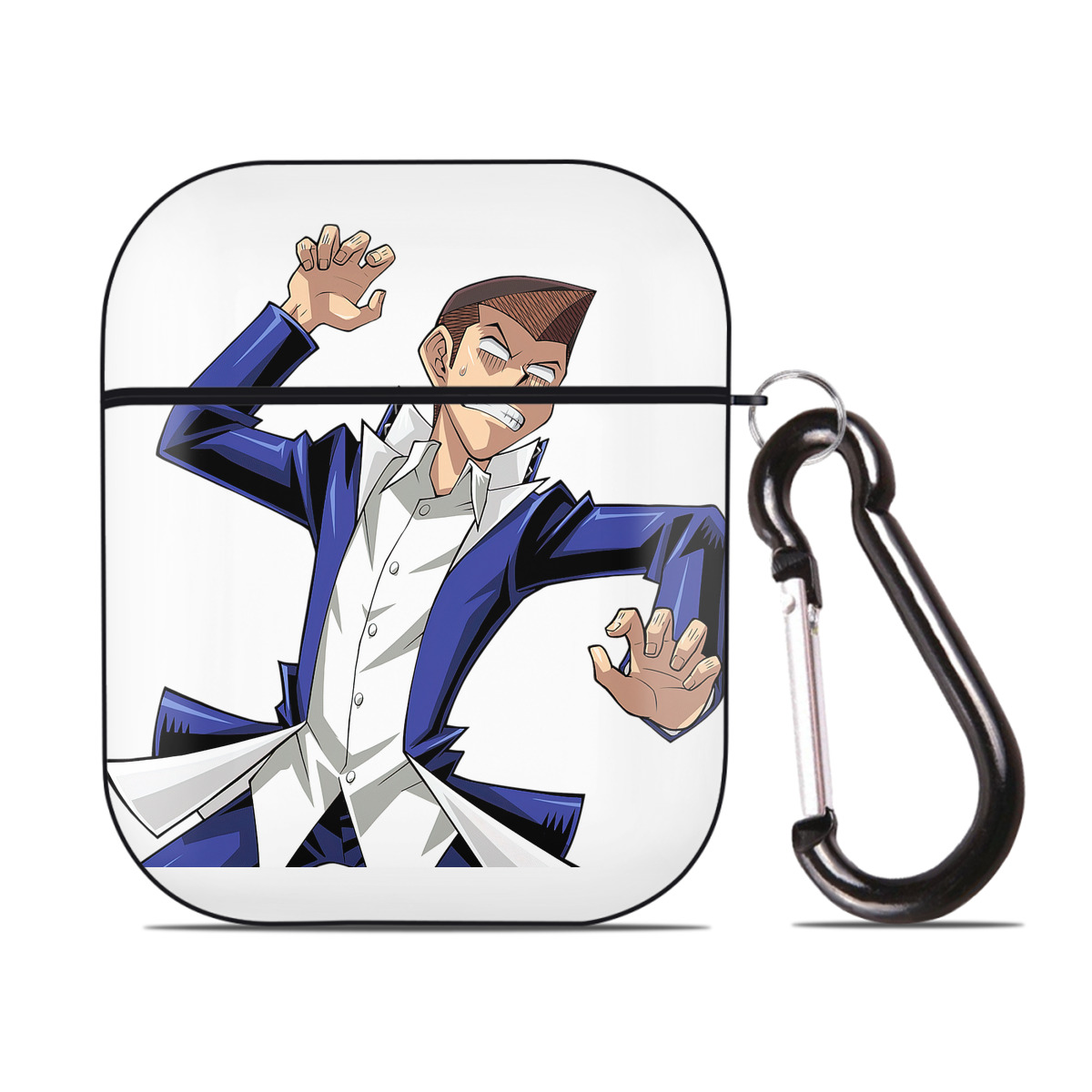 （画像用） 遊☆戯☆王 Yu-Gi-Oh! AirPods 第2世代保護ケース ハードシェル ブラック 耐衝撃・防指紋・カラビナ付き