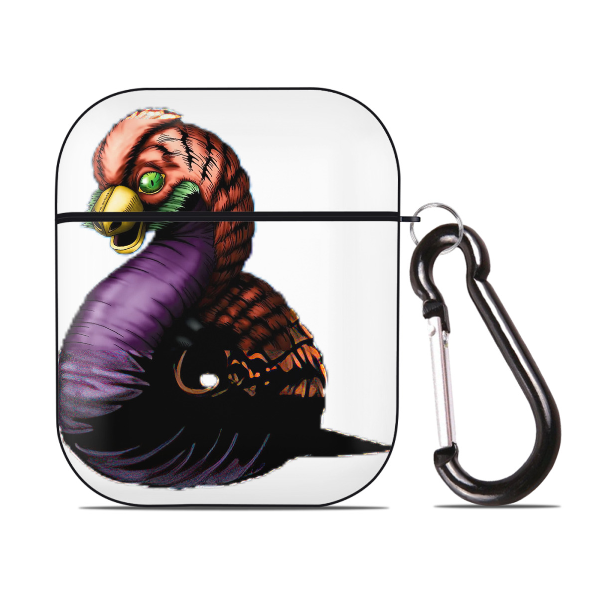 （画像用） 遊☆戯☆王 Yu-Gi-Oh! AirPods 第2世代保護ケース ハードシェル ブラック 耐衝撃・防指紋・カラビナ付き