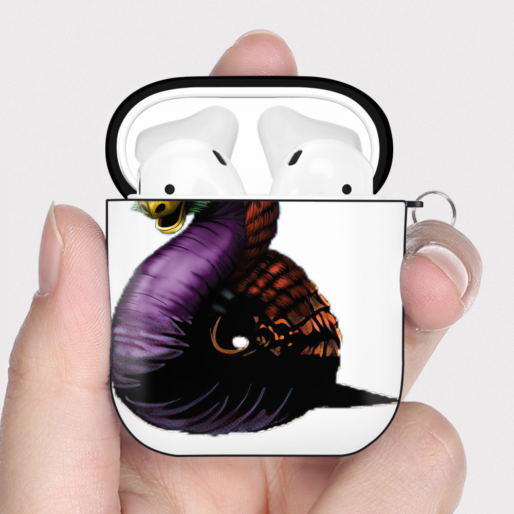 （画像用） 遊☆戯☆王 Yu-Gi-Oh! AirPods 第2世代保護ケース ハードシェル ブラック 耐衝撃・防指紋・カラビナ付き