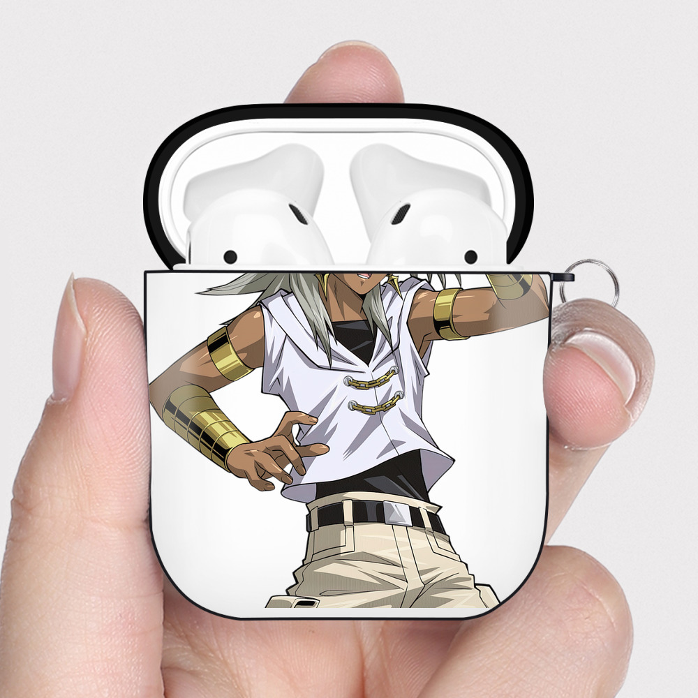（画像用） 遊☆戯☆王 Yu-Gi-Oh! AirPods 第2世代保護ケース ハードシェル ブラック 耐衝撃・防指紋・カラビナ付き
