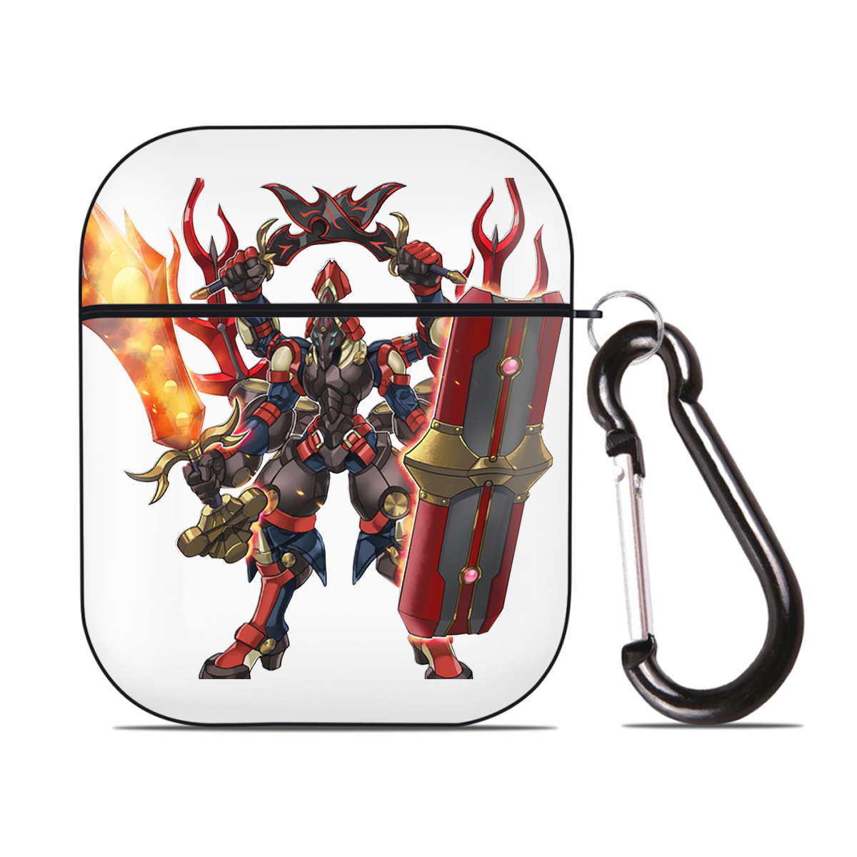 （画像用） 遊☆戯☆王 Yu-Gi-Oh! AirPods 第2世代保護ケース ハードシェル ブラック 耐衝撃・防指紋・カラビナ付き