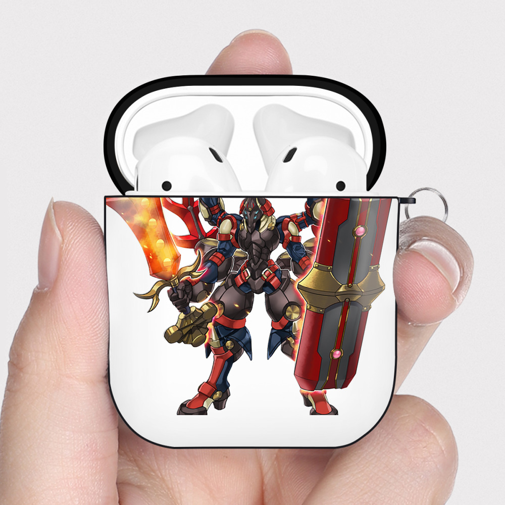 （画像用） 遊☆戯☆王 Yu-Gi-Oh! AirPods 第2世代保護ケース ハードシェル ブラック 耐衝撃・防指紋・カラビナ付き