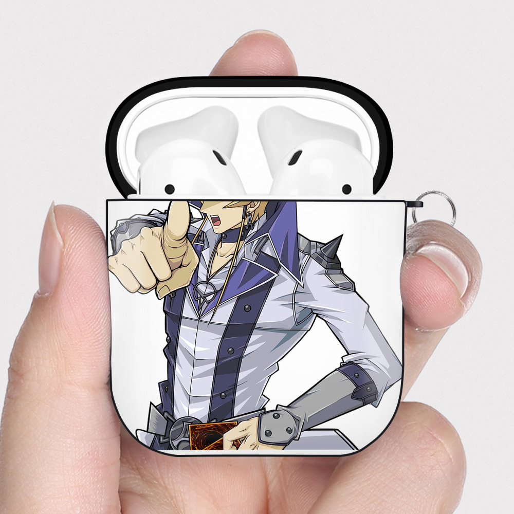 （画像用） 遊☆戯☆王 Yu-Gi-Oh! AirPods 第2世代保護ケース ハードシェル ブラック 耐衝撃・防指紋・カラビナ付き