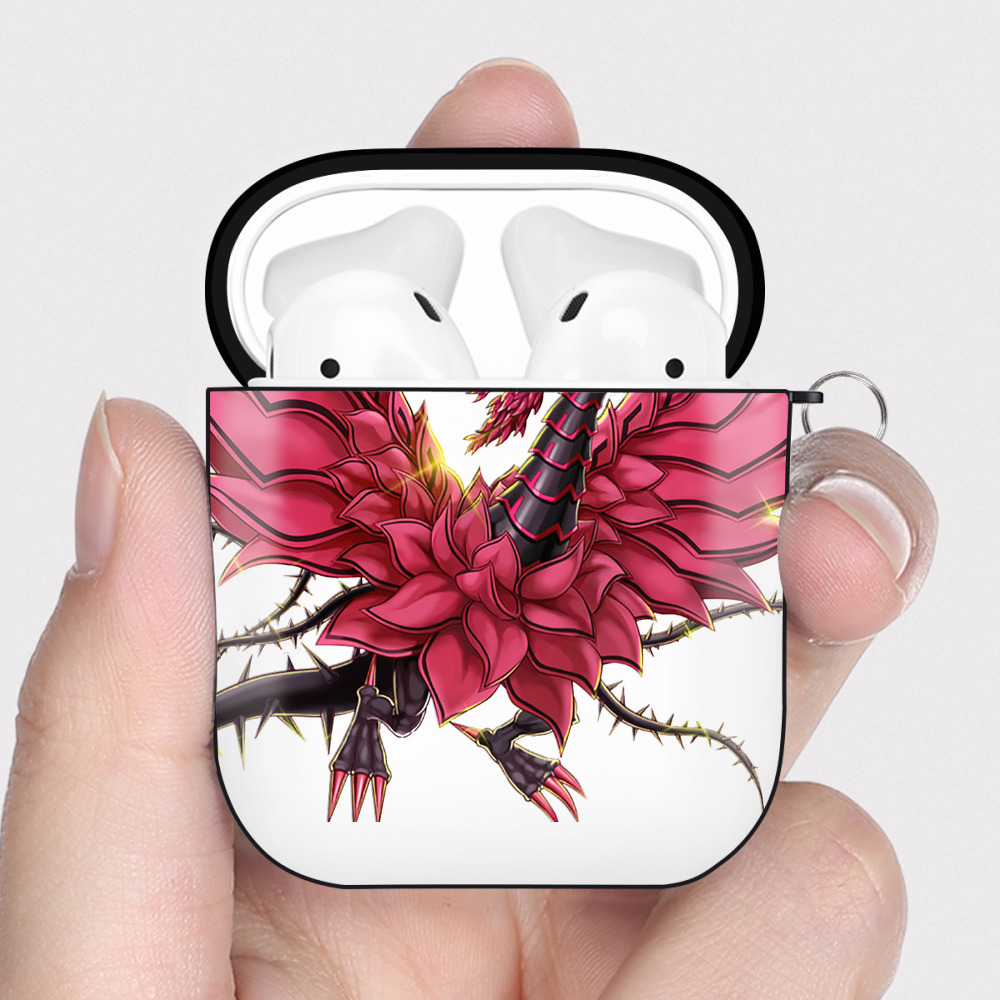 （画像用） 遊☆戯☆王 Yu-Gi-Oh! AirPods 第2世代保護ケース ハードシェル ブラック 耐衝撃・防指紋・カラビナ付き