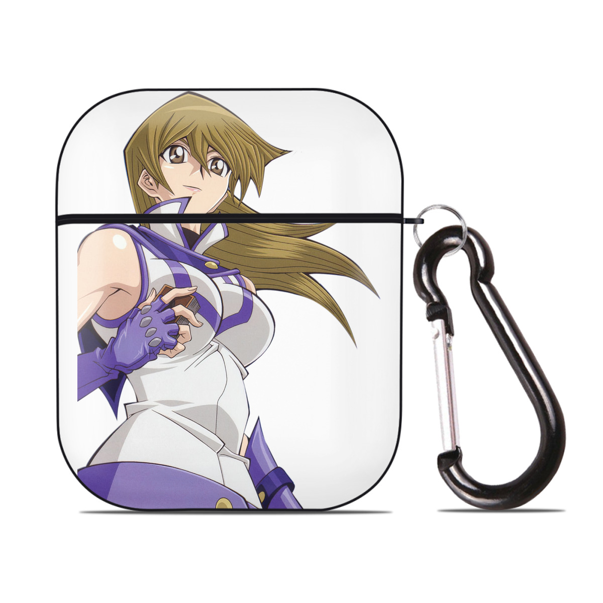 （画像用） 遊☆戯☆王 Yu-Gi-Oh! AirPods 第2世代保護ケース ハードシェル ブラック 耐衝撃・防指紋・カラビナ付き