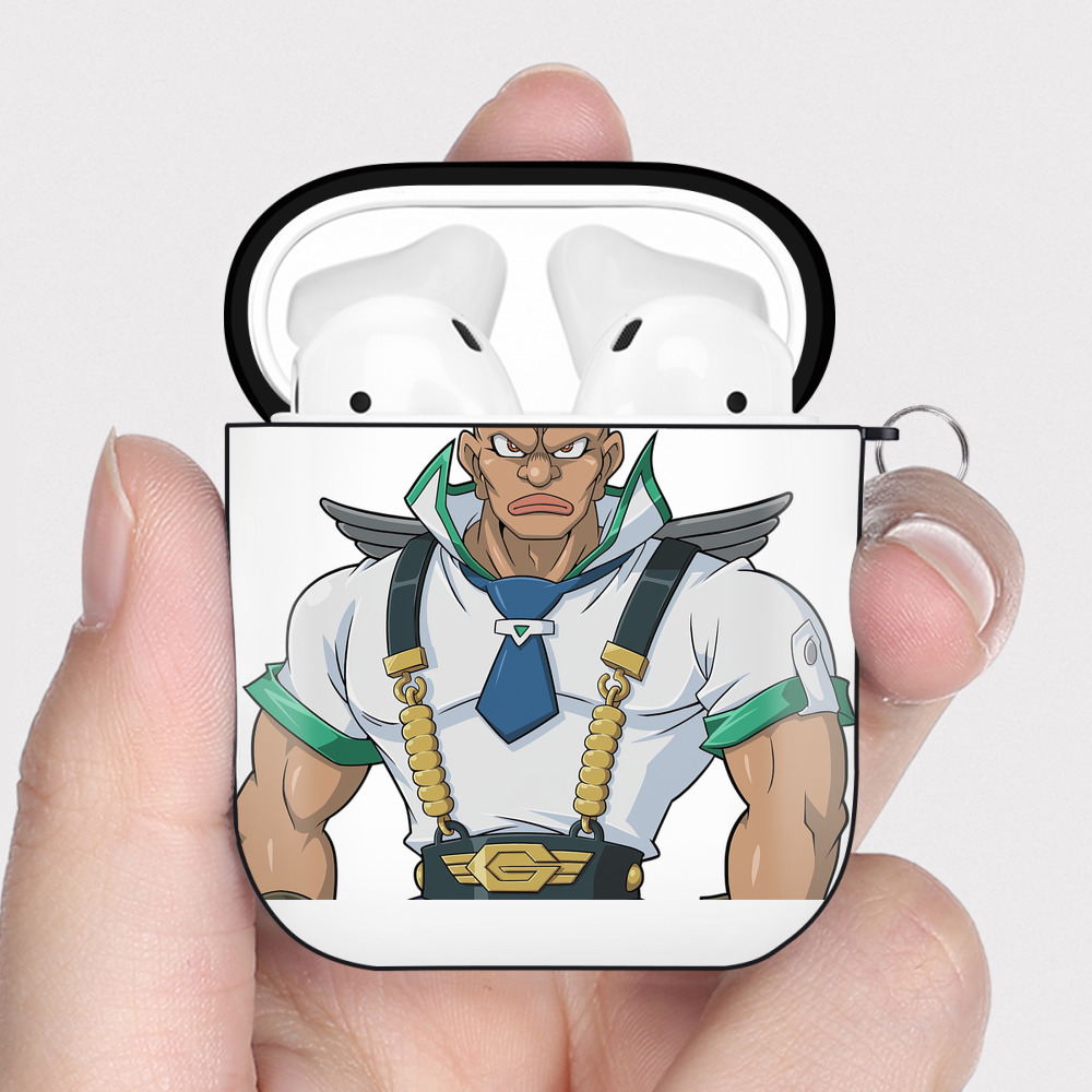 （画像用） 遊☆戯☆王 Yu-Gi-Oh! AirPods 第2世代保護ケース ハードシェル ブラック 耐衝撃・防指紋・カラビナ付き