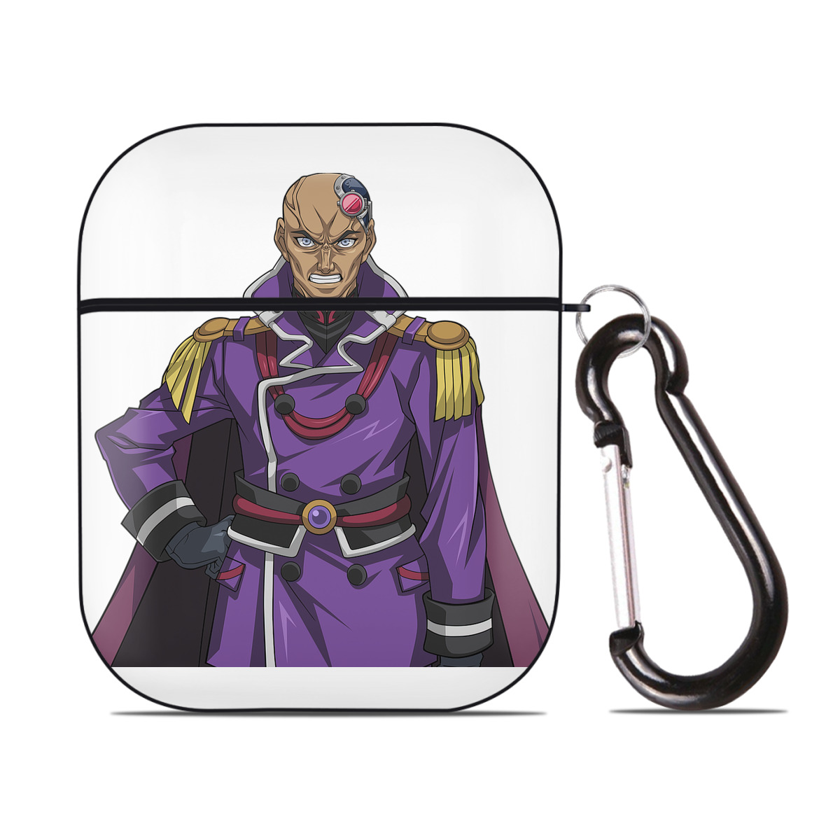 （画像用） 遊☆戯☆王 Yu-Gi-Oh! AirPods 第2世代保護ケース ハードシェル ブラック 耐衝撃・防指紋・カラビナ付き