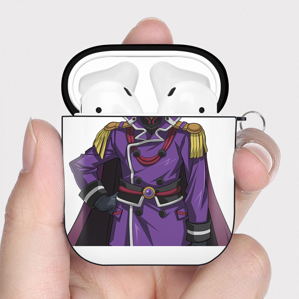 （画像用） 遊☆戯☆王 Yu-Gi-Oh! AirPods 第2世代保護ケース ハードシェル ブラック 耐衝撃・防指紋・カラビナ付き