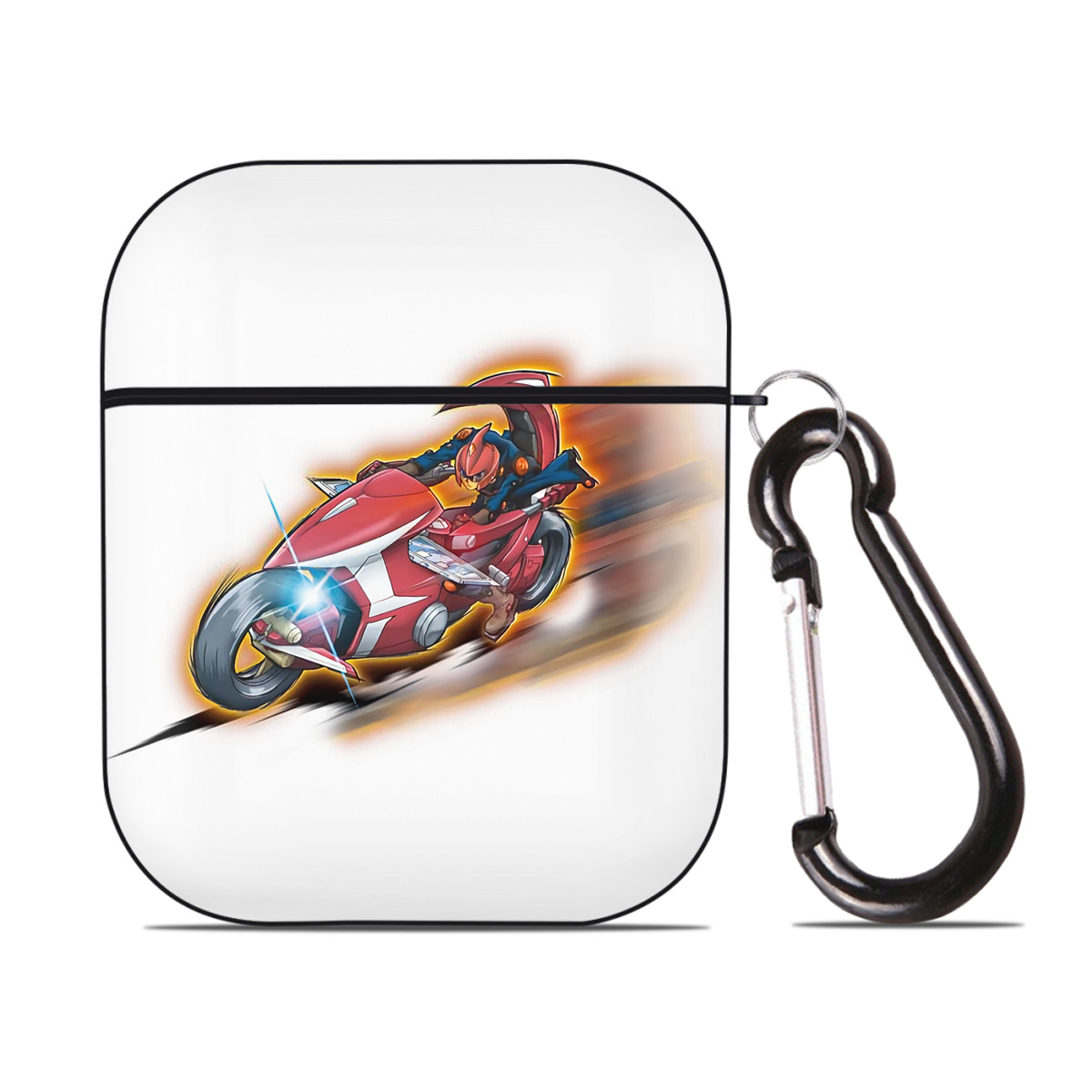 （画像用） 遊☆戯☆王 Yu-Gi-Oh! AirPods 第2世代保護ケース ハードシェル ブラック 耐衝撃・防指紋・カラビナ付き