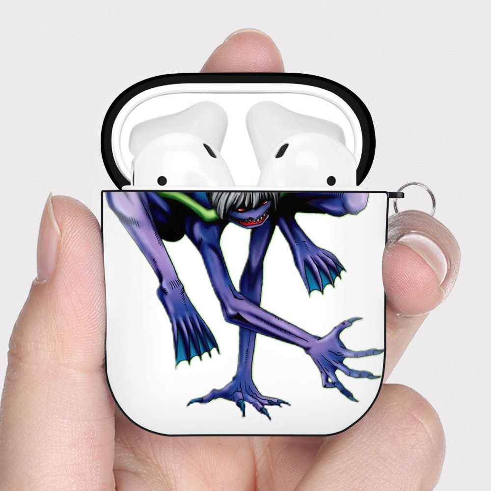 （画像用） 遊☆戯☆王 Yu-Gi-Oh! AirPods 第2世代保護ケース ハードシェル ブラック 耐衝撃・防指紋・カラビナ付き