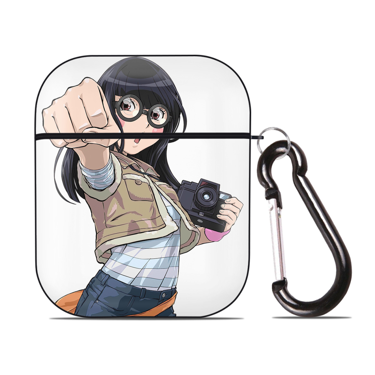 （画像用） 遊☆戯☆王 Yu-Gi-Oh! AirPods 第2世代保護ケース ハードシェル ブラック 耐衝撃・防指紋・カラビナ付き