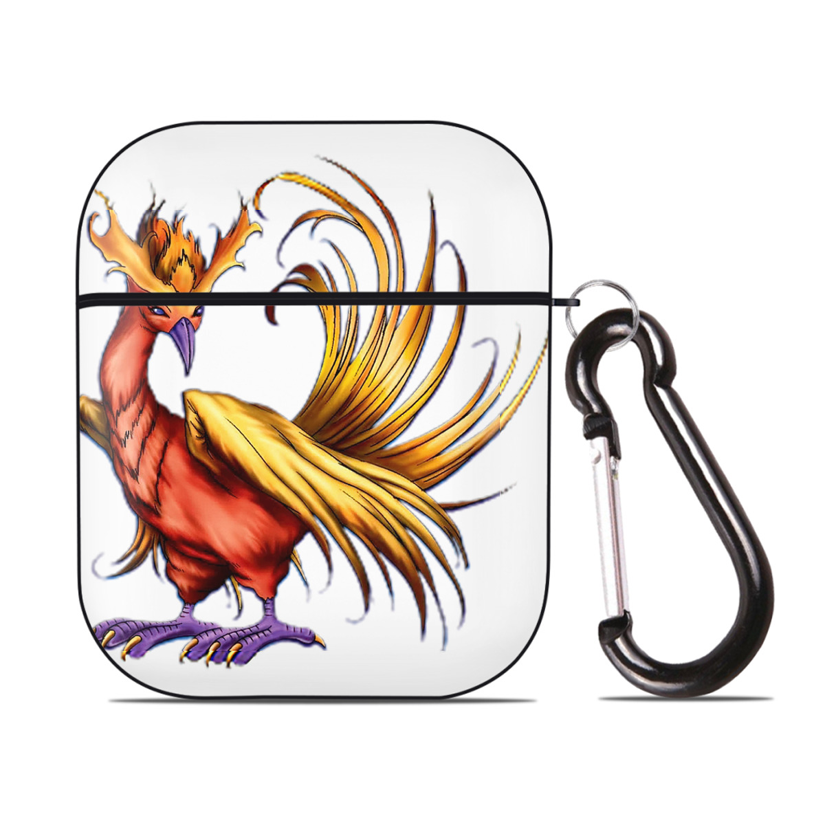 （画像用） 遊☆戯☆王 Yu-Gi-Oh! AirPods 第2世代保護ケース ハードシェル ブラック 耐衝撃・防指紋・カラビナ付き