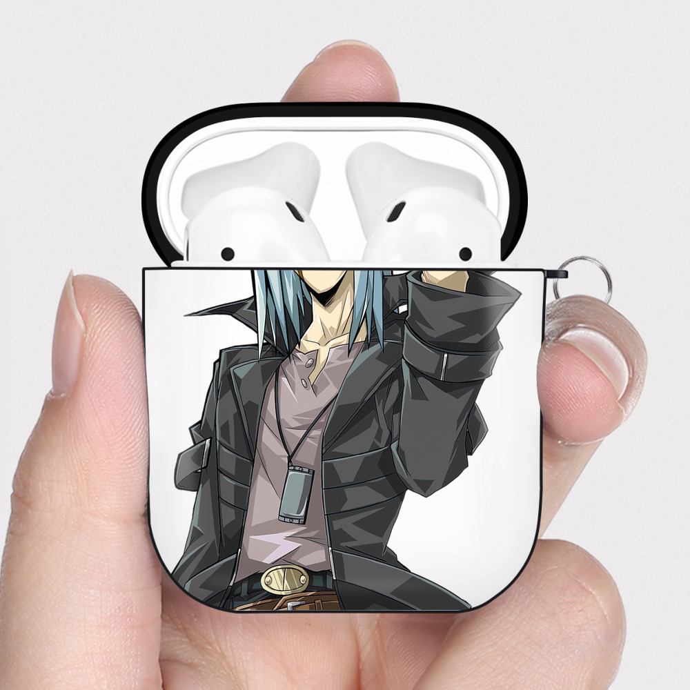 （画像用） 遊☆戯☆王 Yu-Gi-Oh! AirPods 第2世代保護ケース ハードシェル ブラック 耐衝撃・防指紋・カラビナ付き