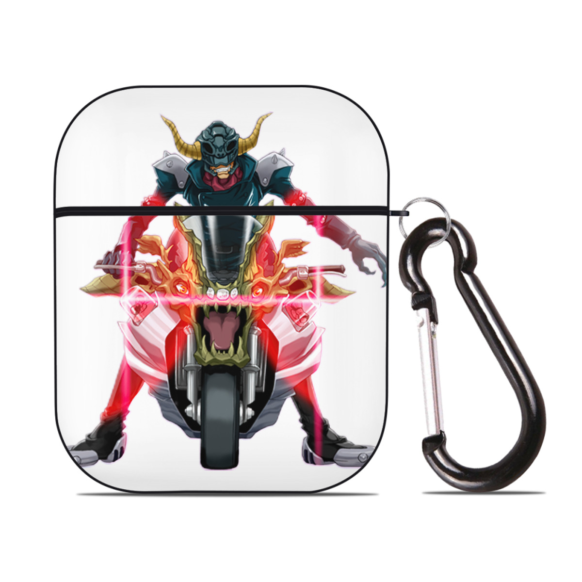 （画像用） 遊☆戯☆王 Yu-Gi-Oh! AirPods 第2世代保護ケース ハードシェル ブラック 耐衝撃・防指紋・カラビナ付き