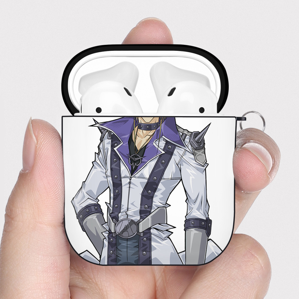 （画像用） 遊☆戯☆王 Yu-Gi-Oh! AirPods 第2世代保護ケース ハードシェル ブラック 耐衝撃・防指紋・カラビナ付き