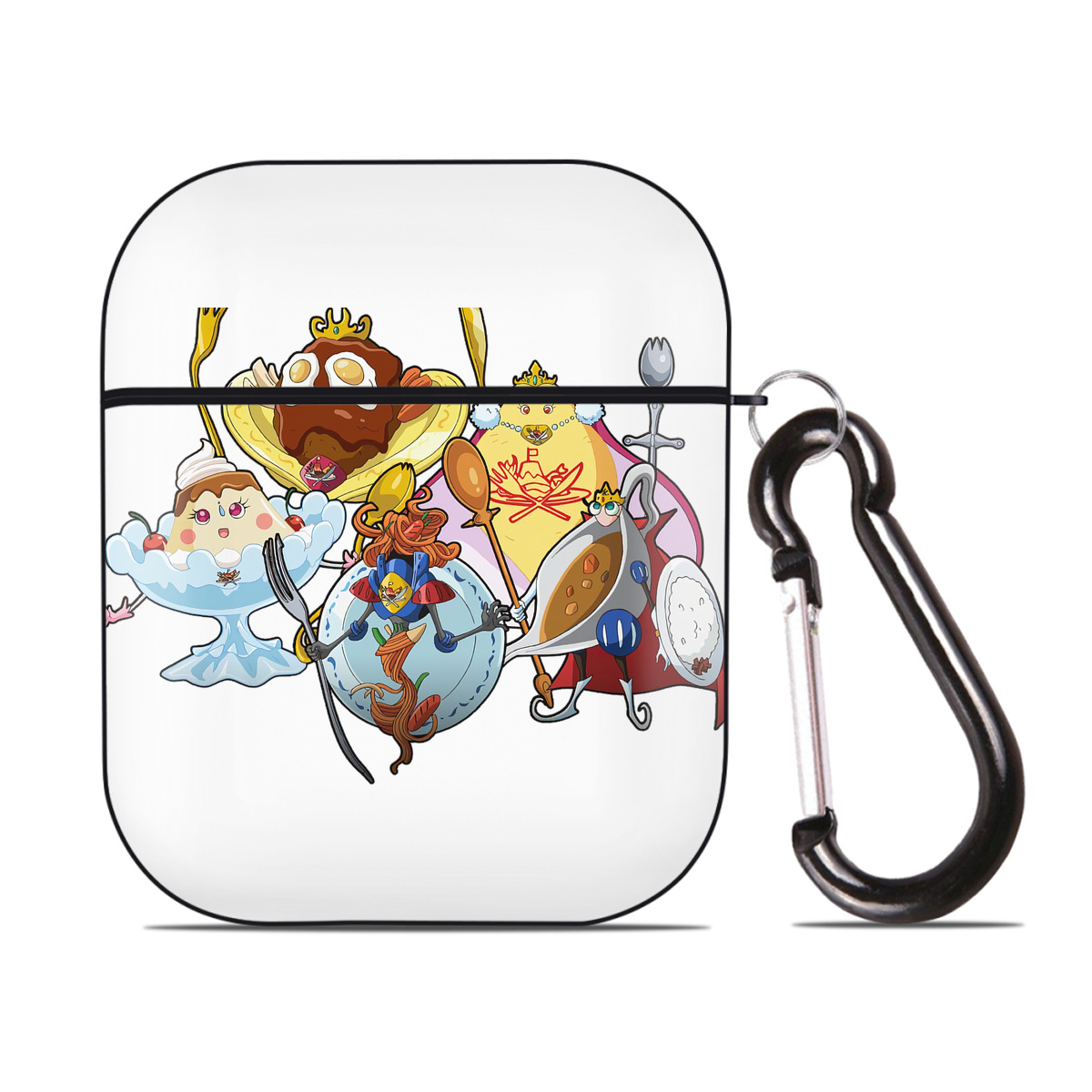 （画像用） 遊☆戯☆王 Yu-Gi-Oh! AirPods 第2世代保護ケース ハードシェル ブラック 耐衝撃・防指紋・カラビナ付き