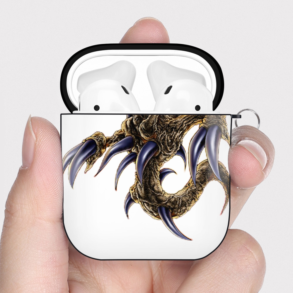 （画像用） 遊☆戯☆王 Yu-Gi-Oh! AirPods 第2世代保護ケース ハードシェル ブラック 耐衝撃・防指紋・カラビナ付き