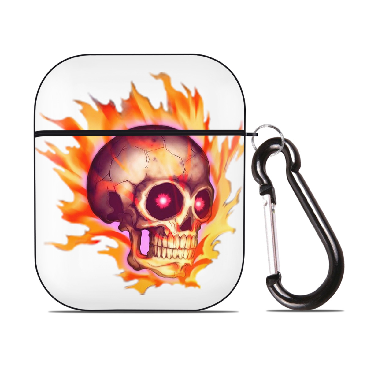 （画像用） 遊☆戯☆王 Yu-Gi-Oh! AirPods 第2世代保護ケース ハードシェル ブラック 耐衝撃・防指紋・カラビナ付き