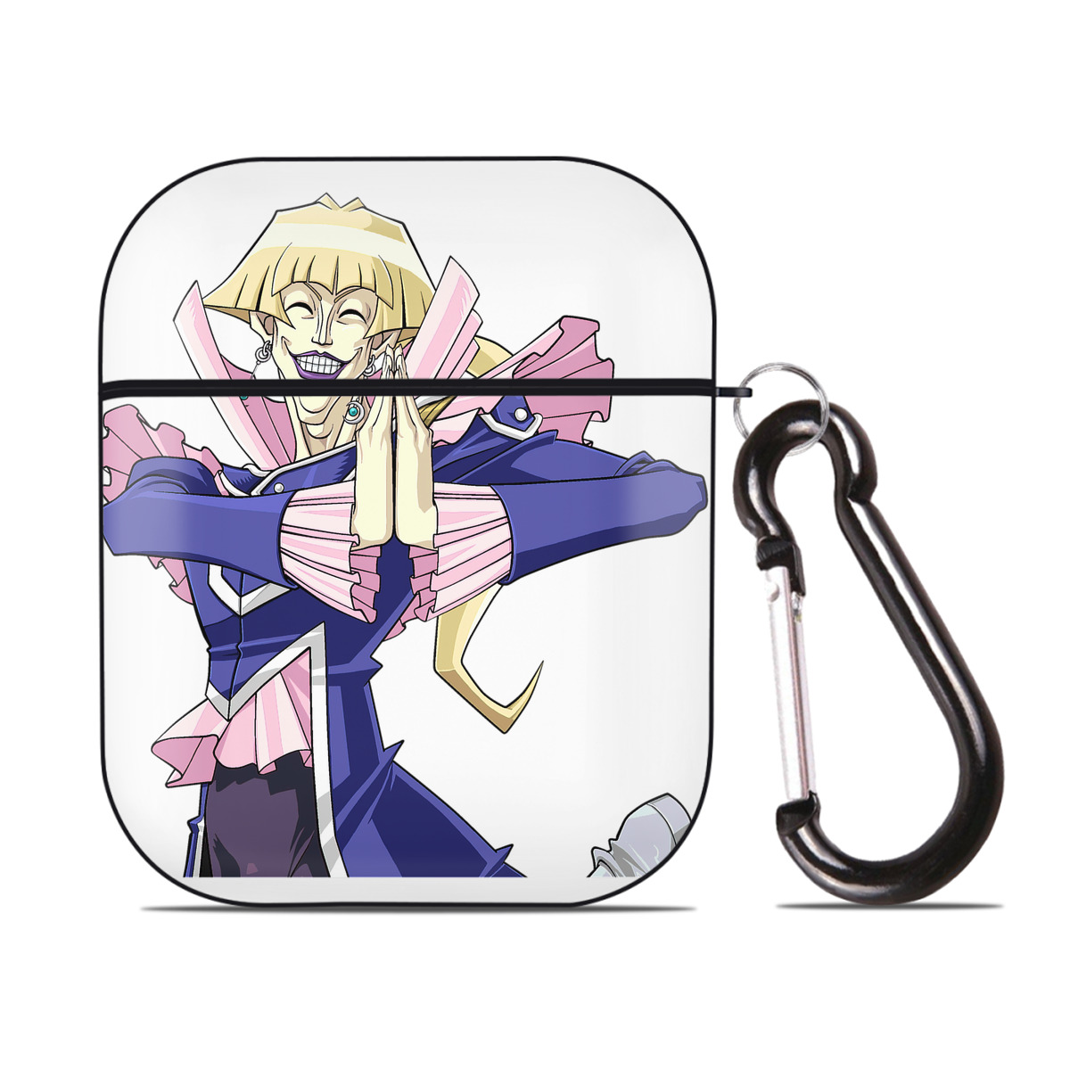 （画像用） 遊☆戯☆王 Yu-Gi-Oh! AirPods 第2世代保護ケース ハードシェル ブラック 耐衝撃・防指紋・カラビナ付き