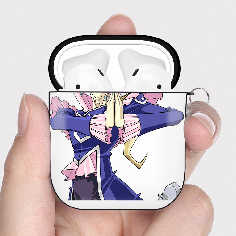 （画像用） 遊☆戯☆王 Yu-Gi-Oh! AirPods 第2世代保護ケース ハードシェル ブラック 耐衝撃・防指紋・カラビナ付き