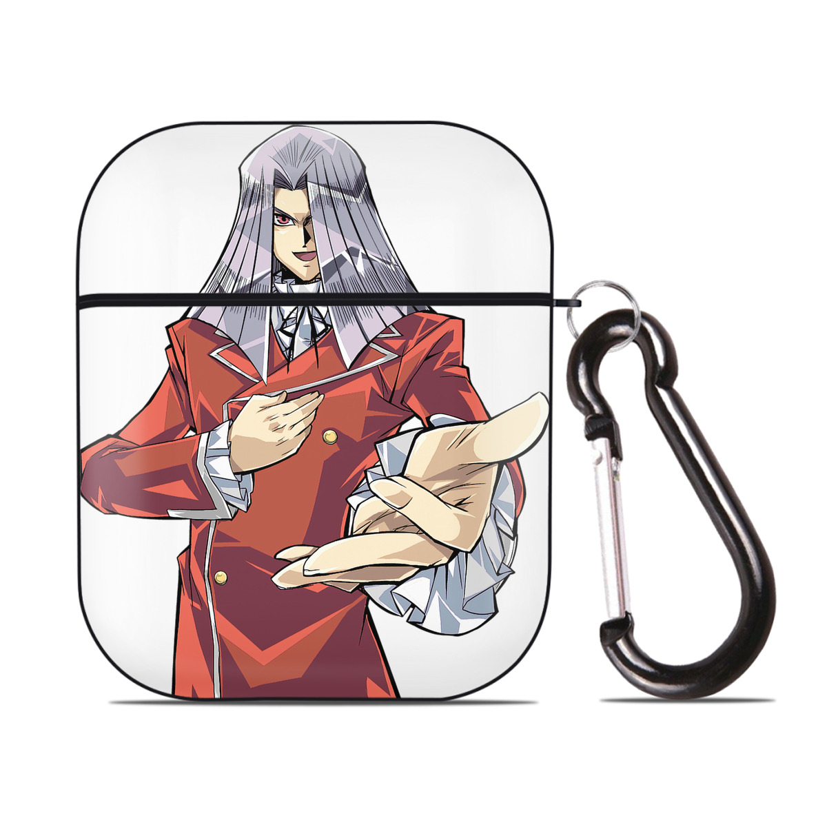 （画像用） 遊☆戯☆王 Yu-Gi-Oh! AirPods 第2世代保護ケース ハードシェル ブラック 耐衝撃・防指紋・カラビナ付き