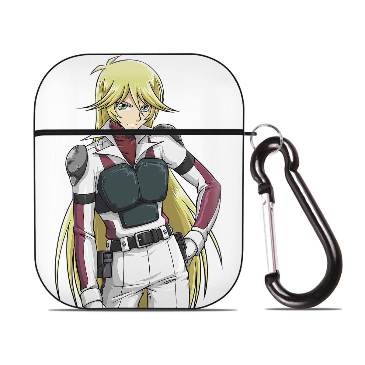 （画像用） 遊☆戯☆王 Yu-Gi-Oh! AirPods 第2世代保護ケース ハードシェル ブラック 耐衝撃・防指紋・カラビナ付き