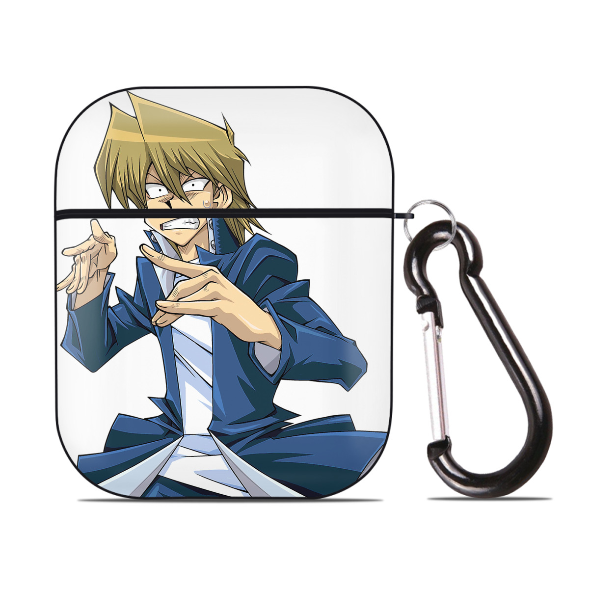 （画像用） 遊☆戯☆王 Yu-Gi-Oh! AirPods 第2世代保護ケース ハードシェル ブラック 耐衝撃・防指紋・カラビナ付き