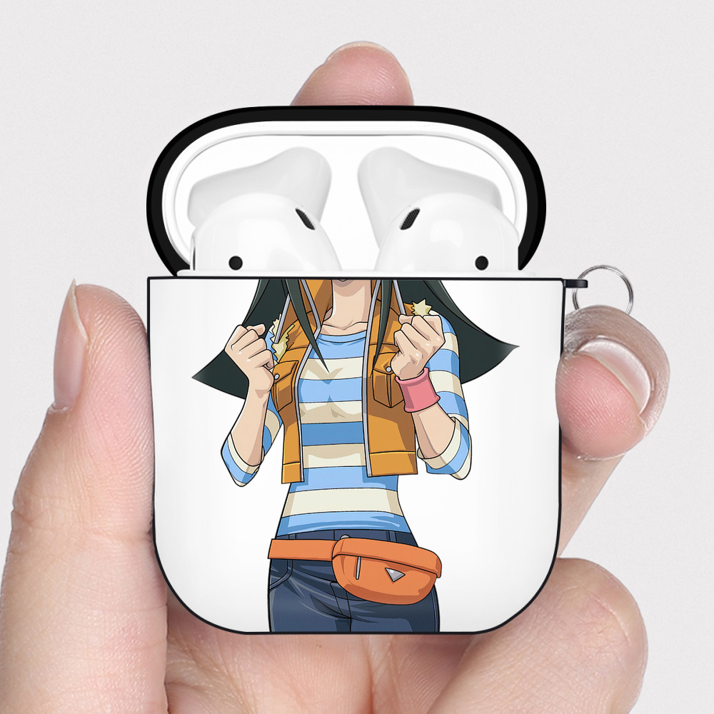 （画像用） 遊☆戯☆王 Yu-Gi-Oh! AirPods 第2世代保護ケース ハードシェル ブラック 耐衝撃・防指紋・カラビナ付き