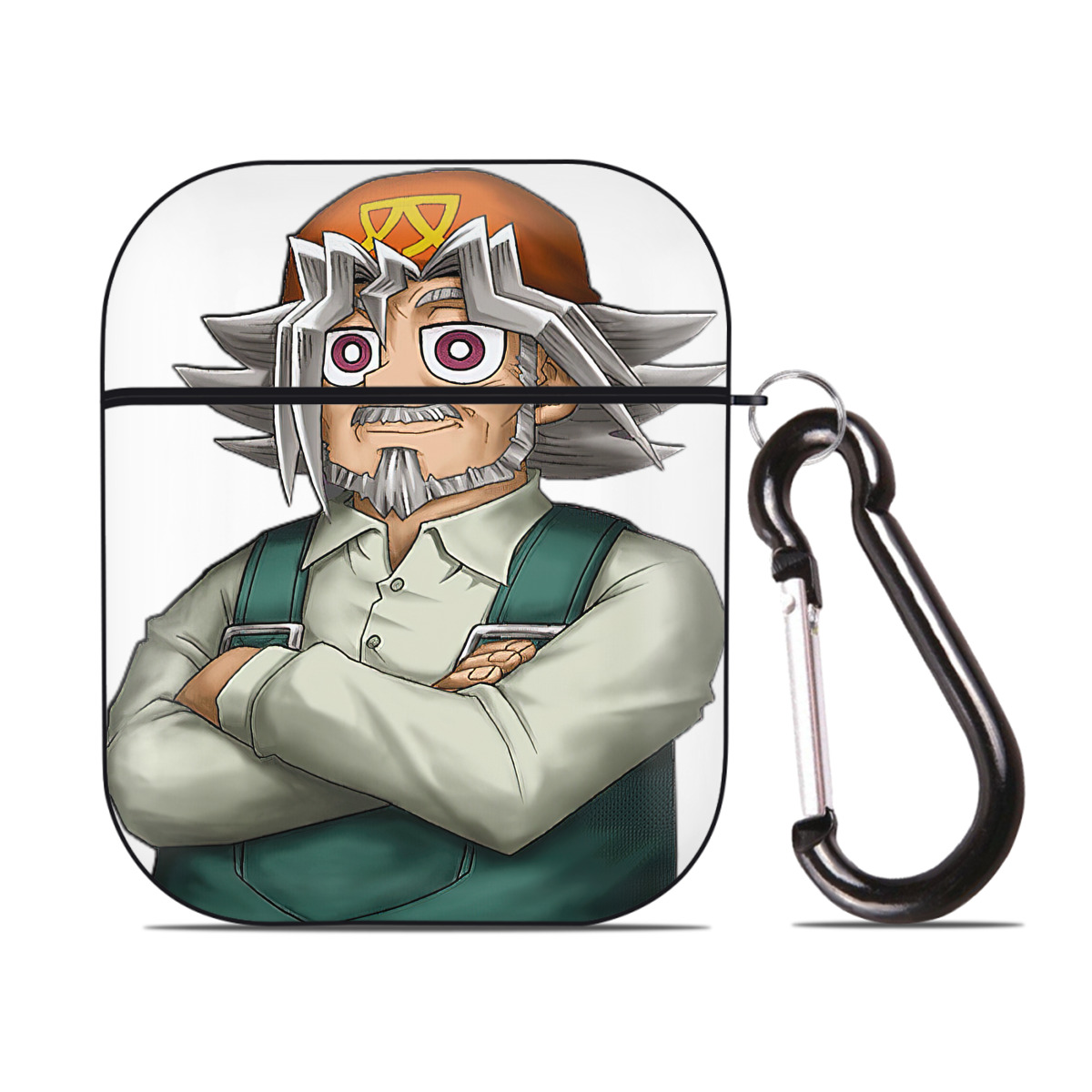 （画像用） 遊☆戯☆王 Yu-Gi-Oh! AirPods 第2世代保護ケース ハードシェル ブラック 耐衝撃・防指紋・カラビナ付き