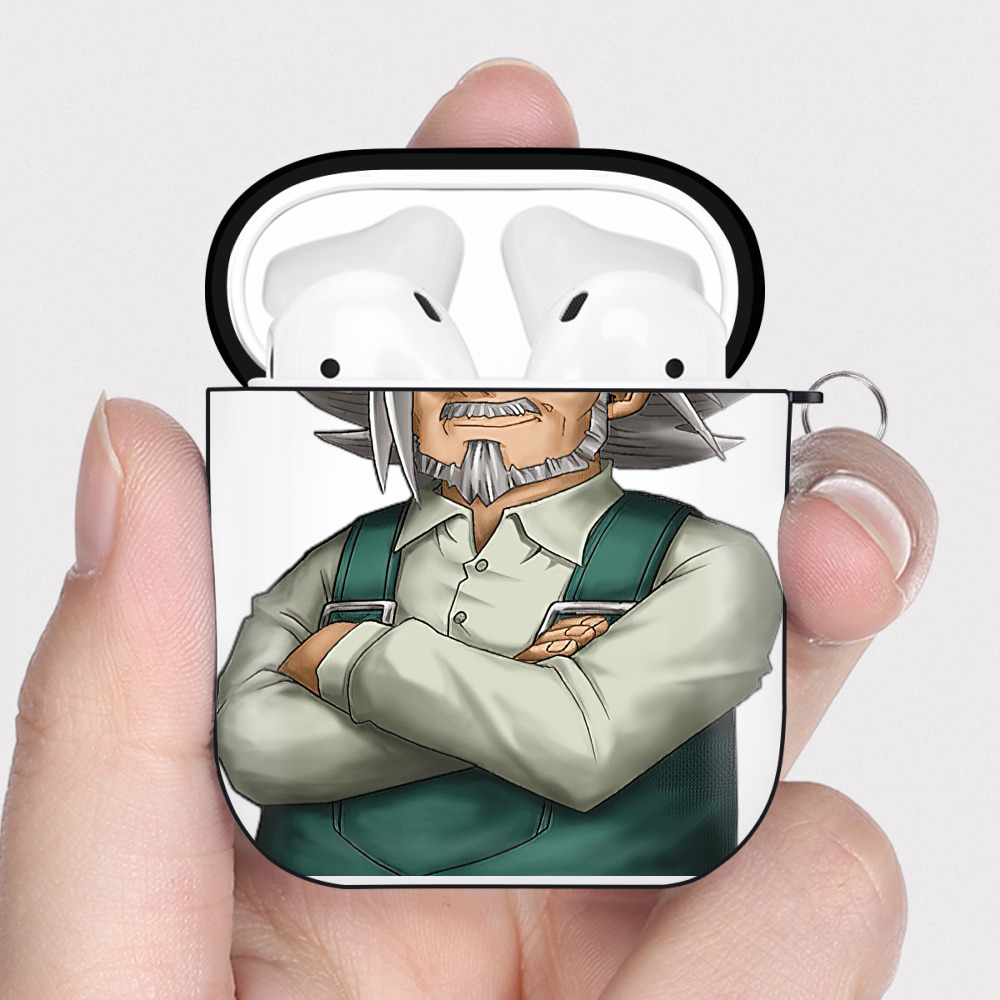 （画像用） 遊☆戯☆王 Yu-Gi-Oh! AirPods 第2世代保護ケース ハードシェル ブラック 耐衝撃・防指紋・カラビナ付き