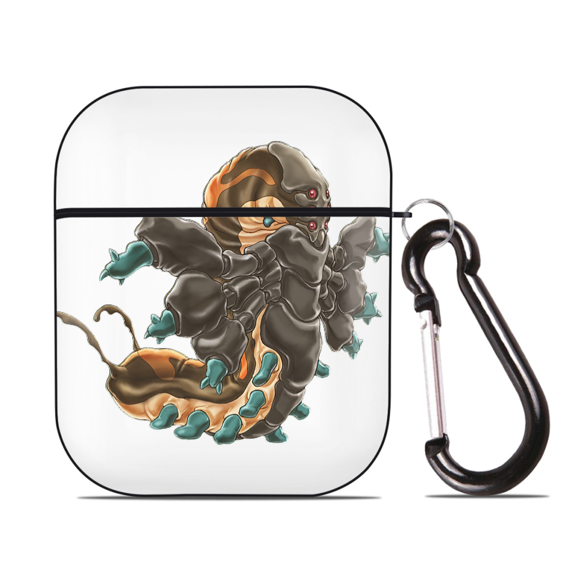 （画像用） 遊☆戯☆王 Yu-Gi-Oh! AirPods 第2世代保護ケース ハードシェル ブラック 耐衝撃・防指紋・カラビナ付き