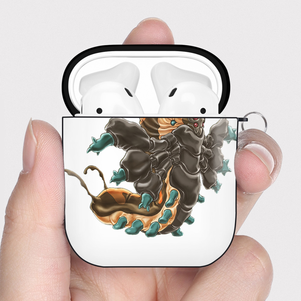 （画像用） 遊☆戯☆王 Yu-Gi-Oh! AirPods 第2世代保護ケース ハードシェル ブラック 耐衝撃・防指紋・カラビナ付き