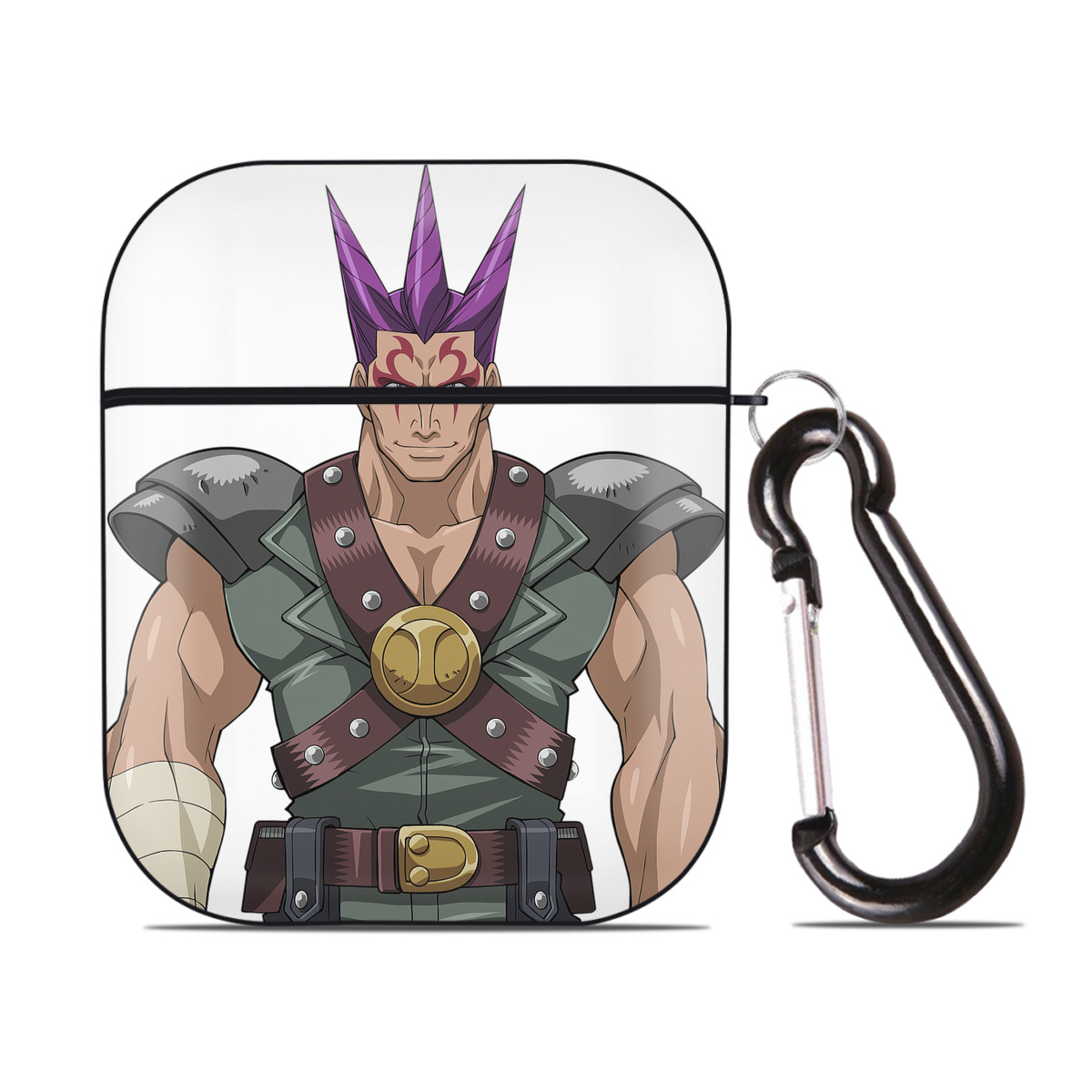 （画像用） 遊☆戯☆王 Yu-Gi-Oh! AirPods 第2世代保護ケース ハードシェル ブラック 耐衝撃・防指紋・カラビナ付き