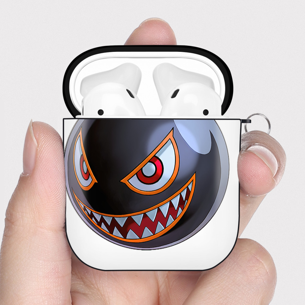 （画像用） 遊☆戯☆王 Yu-Gi-Oh! AirPods 第2世代保護ケース ハードシェル ブラック 耐衝撃・防指紋・カラビナ付き