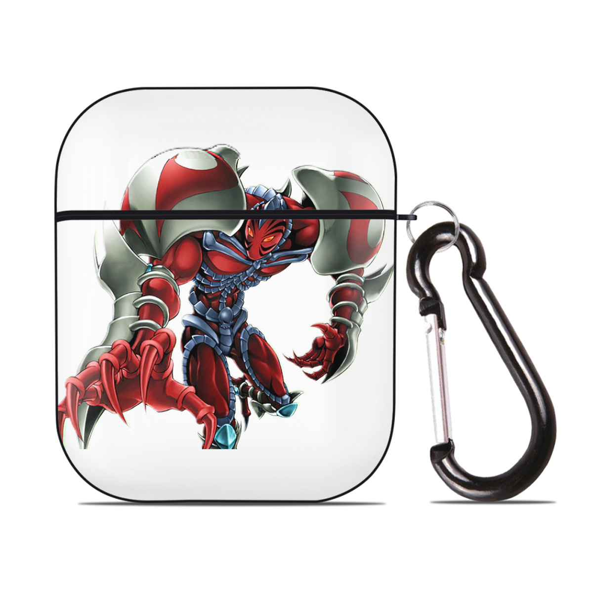 （画像用） 遊☆戯☆王 Yu-Gi-Oh! AirPods 第2世代保護ケース ハードシェル ブラック 耐衝撃・防指紋・カラビナ付き