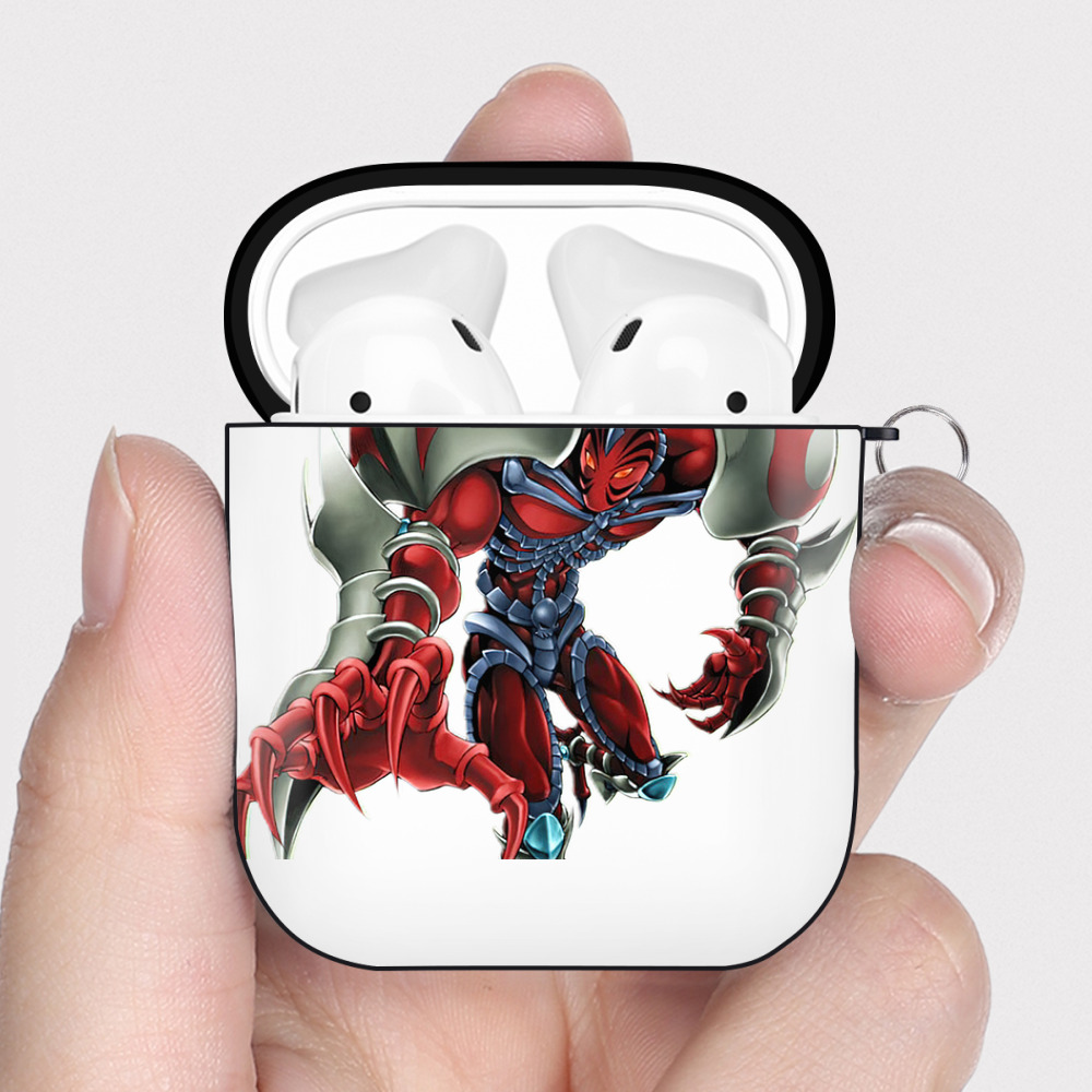 （画像用） 遊☆戯☆王 Yu-Gi-Oh! AirPods 第2世代保護ケース ハードシェル ブラック 耐衝撃・防指紋・カラビナ付き