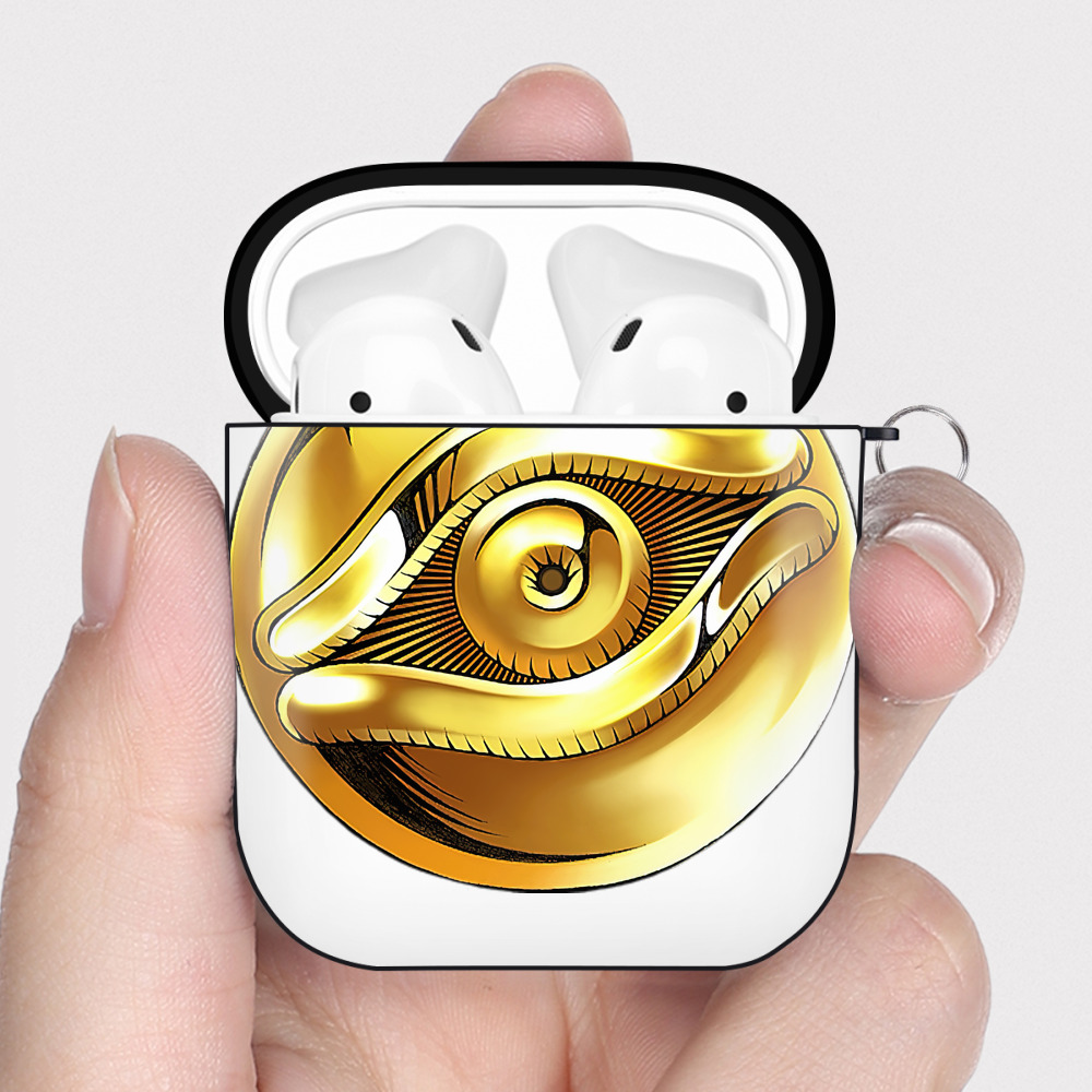（画像用） 遊☆戯☆王 Yu-Gi-Oh! AirPods 第2世代保護ケース ハードシェル ブラック 耐衝撃・防指紋・カラビナ付き